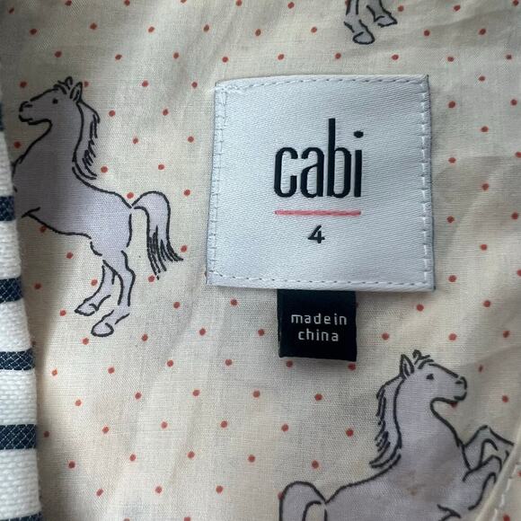 Cabi White Navy Striped Bell Sleeve Jacket Blazer Size 4 Style 5295 Twee Career - Picture 9 of 12